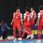 Timnas futsal Indonesia merayakan kemenangan 3-2 atas Vietnam di Piala Asia Futsal