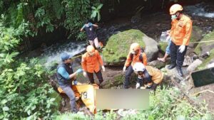 Lokasi Jembatan Cangar tempat pria ditemukan tewas.