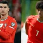 Cristiano Ronaldo Piala Dunia 2030 bersama putranya di lapangan sepak bola.