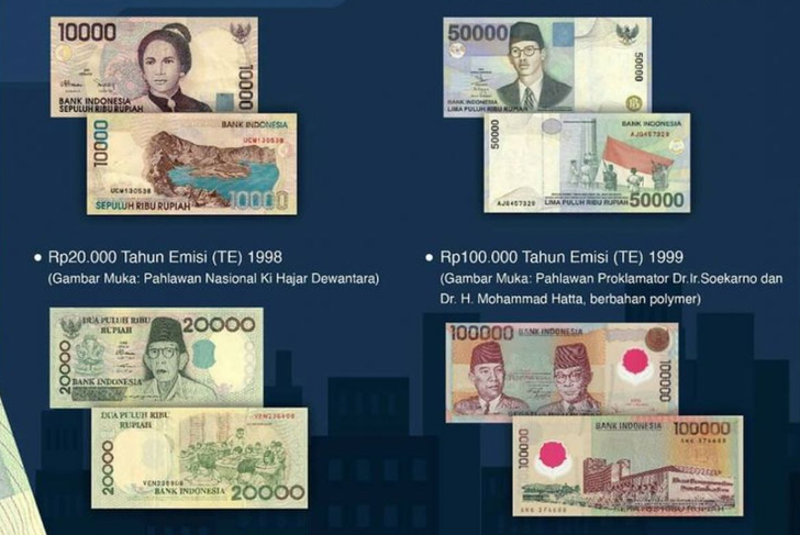 pecahan uang rupiah lama yang telah dicabut dan tidak lagi berlaku sebagai alat pembayaran.