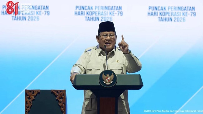 Presiden Prabowo Subianto menyampaikan pidato mengenai pemberantasan korupsi.