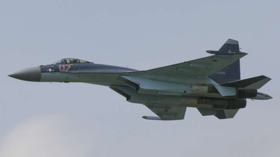 Pesawat tempur Sukhoi Su-35 Flanker-E milik Rusia yang dipersiapkan untuk memperkuat Angkatan Udara Iran.