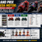 Motor MotoGP melaju di lintasan balap saat Grand Prix.