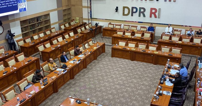Suasana rapat pembahasan RUU Perampasan Aset di DPR.