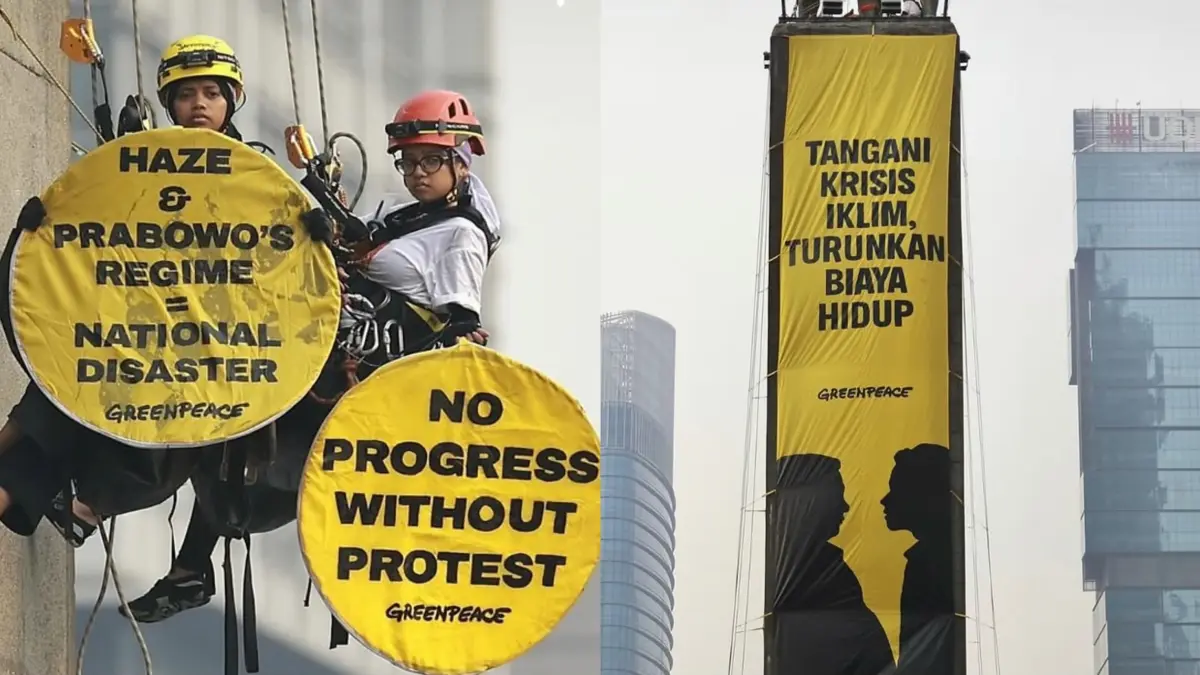 Enam Aktivis Greenpeace Dipulangkan Usai Aksi Spanduk di Bundaran HI